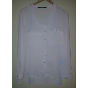 ZARA NWT BASIC COLLECTION LONG SLEEVE BLOUSE  XL.